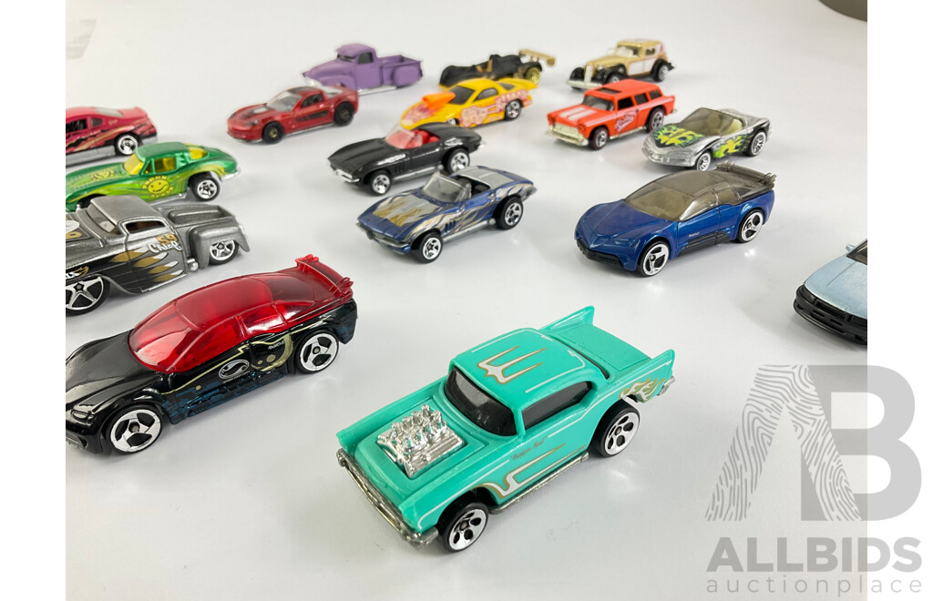 Assortment of Hot Wheels Including Custom and Race Cars