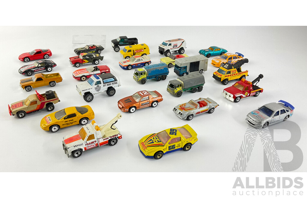 Vintage Diecast Matchbox Vehicles Including Holden Utility Tuff Trek and Commodore, Petrol Tankers, Castrol GTX 4X4 and More