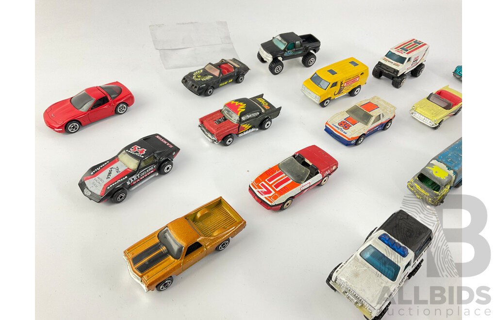 Vintage Diecast Matchbox Vehicles Including Holden Utility Tuff Trek and Commodore, Petrol Tankers, Castrol GTX 4X4 and More