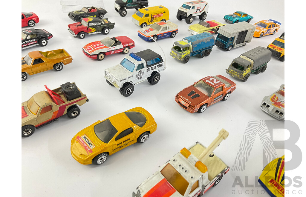 Vintage Diecast Matchbox Vehicles Including Holden Utility Tuff Trek and Commodore, Petrol Tankers, Castrol GTX 4X4 and More