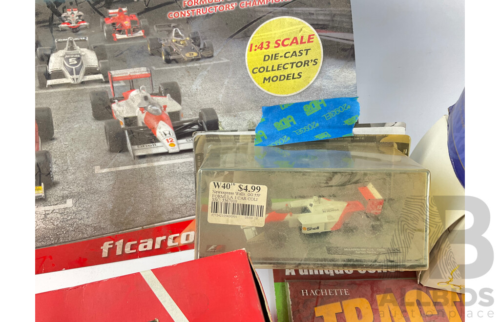 Collection of Boxed Diecast Vehicles Including Formular One, Tractors and Coke Cola, Signature Models