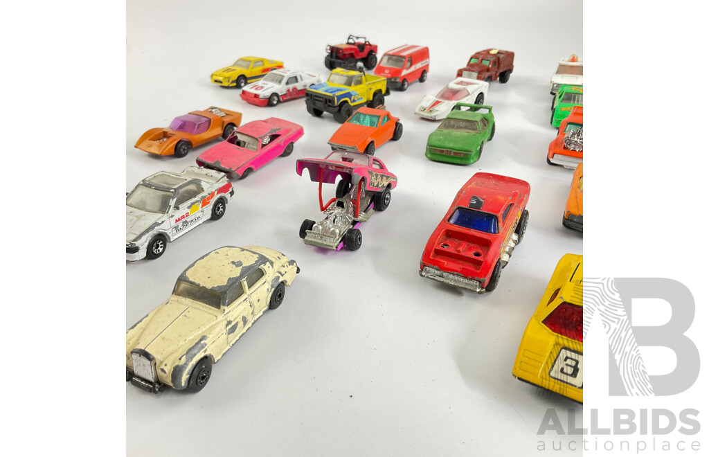 Collection Vintage Diecast Matchbox Vehicles Including Dodge Dragster, Fangdango, Vantastic and More