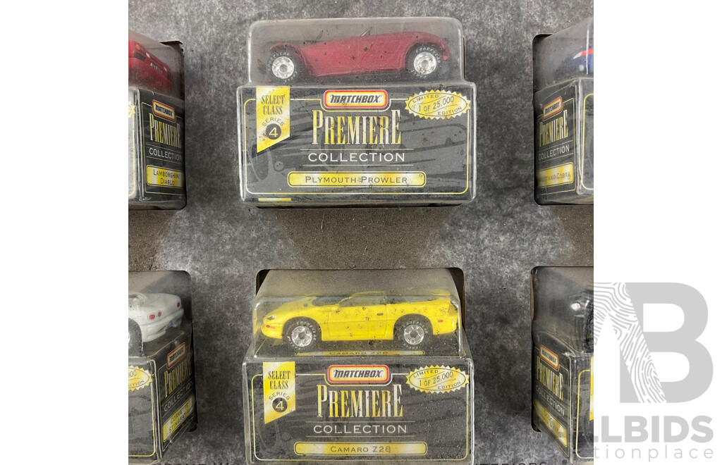 1997 Matchbox Premiere Collection Including Mustang Cobra, Camaro Z28 Dodge Viper and More