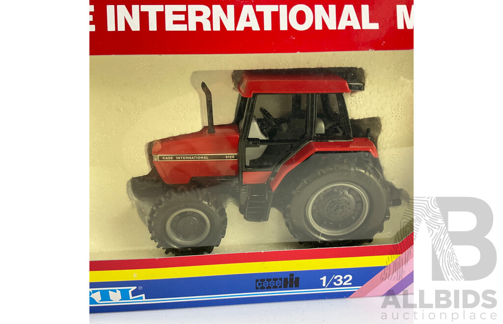 Vintage Diecast Tractors Including Ertl Case International and New Holland 8560 with Siku New Holland 5635