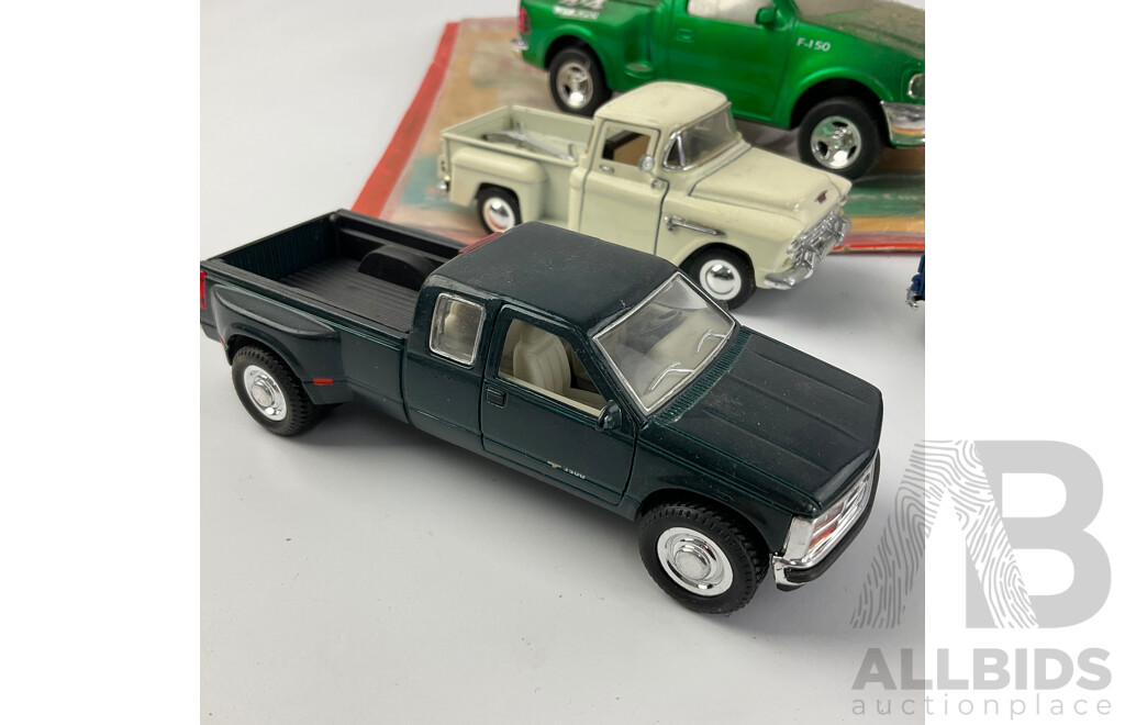 Collecction of Diecast and Plastic Pick Up Trucks and Delivery Vans Including Chevrolet, Ford and Bedford