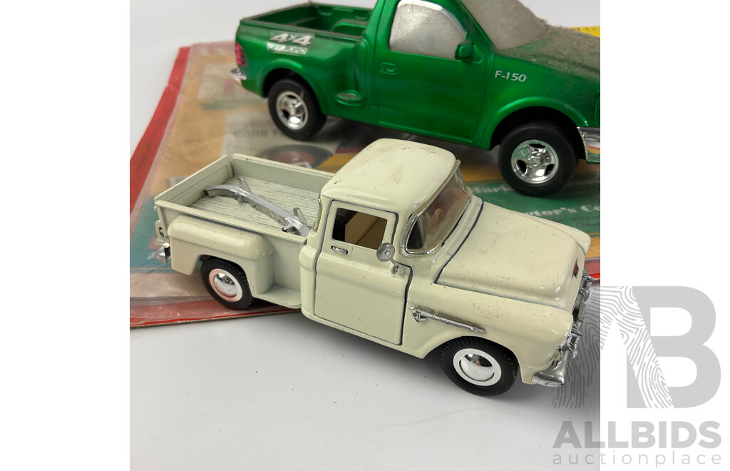 Collecction of Diecast and Plastic Pick Up Trucks and Delivery Vans Including Chevrolet, Ford and Bedford