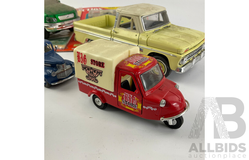 Collecction of Diecast and Plastic Pick Up Trucks and Delivery Vans Including Chevrolet, Ford and Bedford