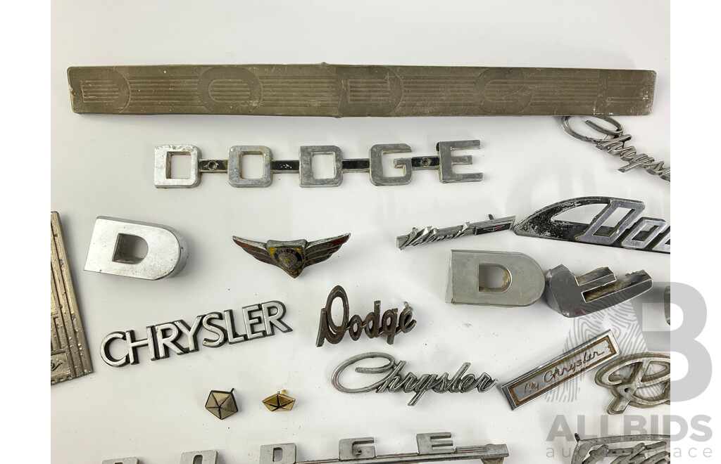 Collection of Vintage Dodge/Chrysler Badges Including Phoenix and Imperial