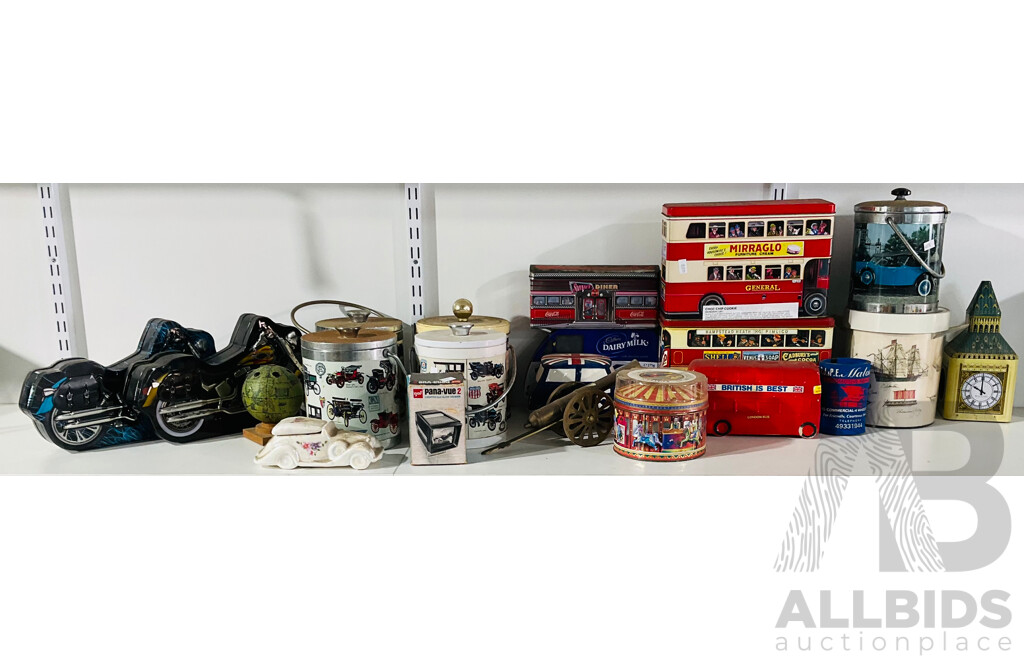 Collection of Vintage Automobilia and Other Tins