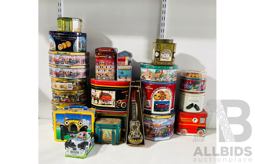 Collection of Vintage Tins From Arnotts, Hans Christian Andersen and More