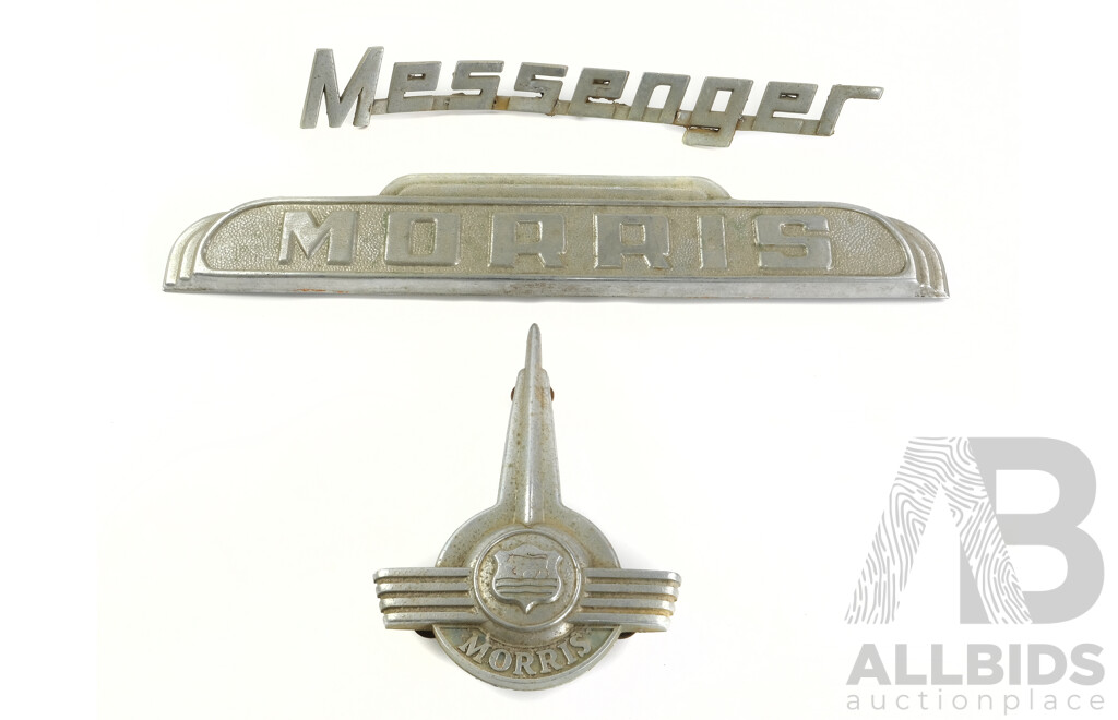 Collection of Morris Car Badges Including Messenger
