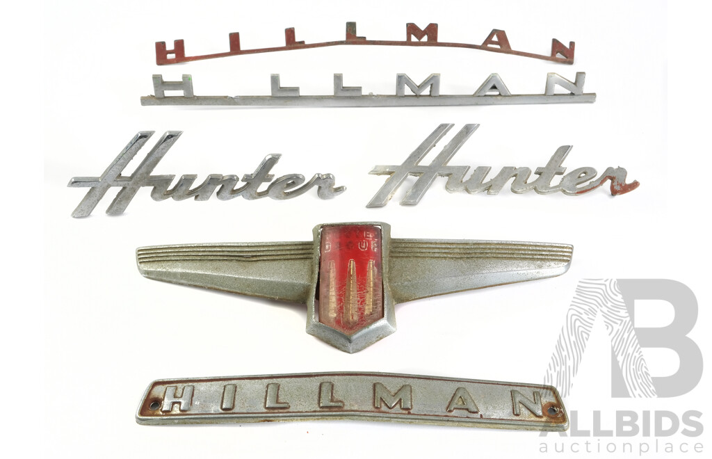 Collection of Rootes Group/Hillman Badges Including Hillman Hunter