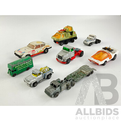 Collection of Vintage Diecast Vehicles Including Matchbox and Corgi