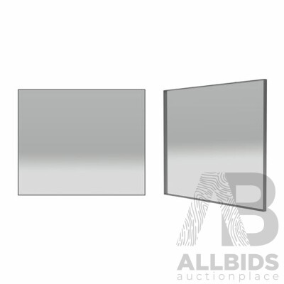 Forme Inizio Framed Mirror 900mm Brushed Stainless Steel - Ed Display Model