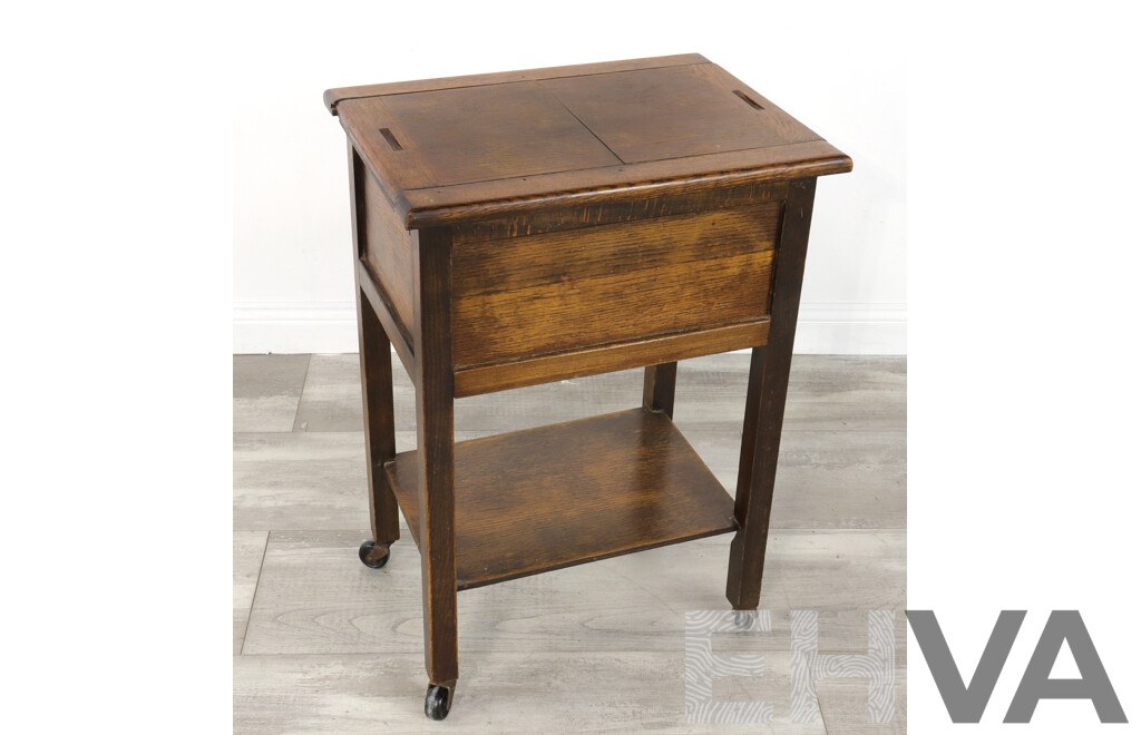 Antique Oak Sewing Table