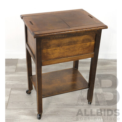 Antique Oak Sewing Table