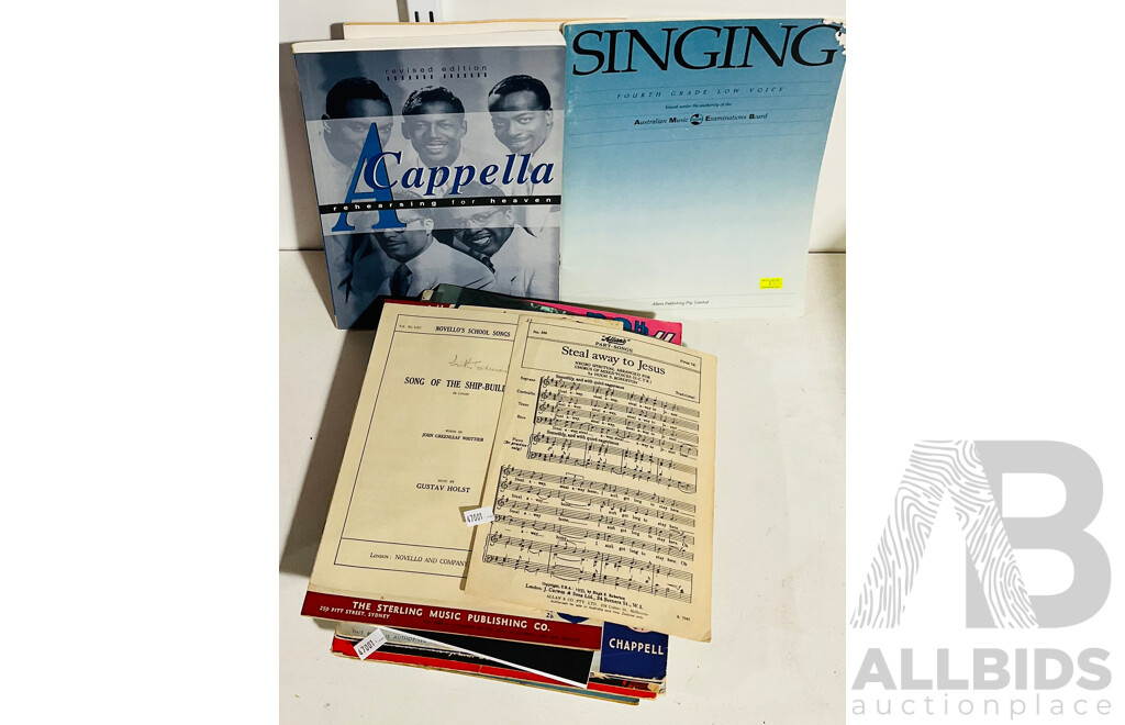 Quantity of Sheet Music Books, Including Vintage Selections, Books on Singing and More