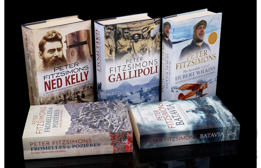 Three Hardback Peter Fitzsimons Titles Along with Two Soft Covers by the Same Author