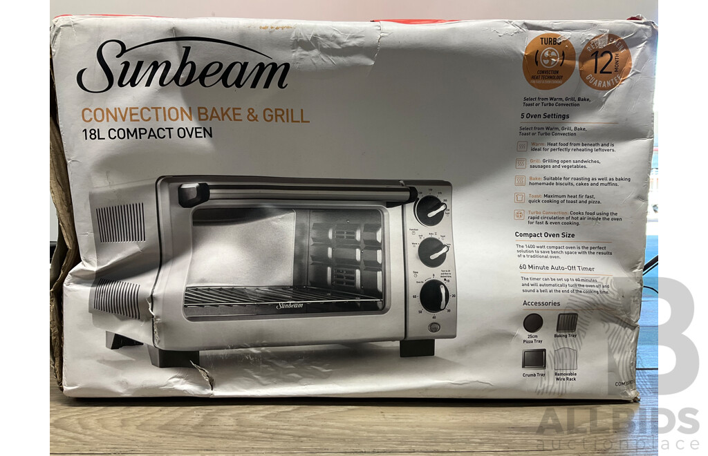 SUNBEAM Convection Bake & Grill 18L Compact Oven