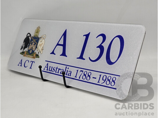 ACT Bicentennial Number Plate - A130