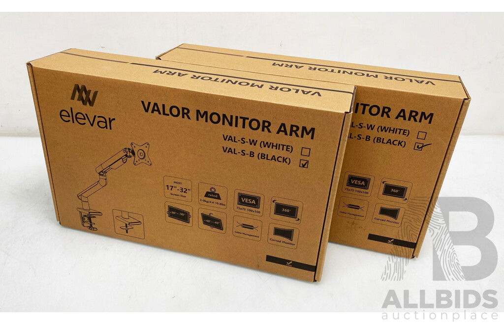 Elevar (VAL-S-B) Valor Monitor Arm - Lot of Two