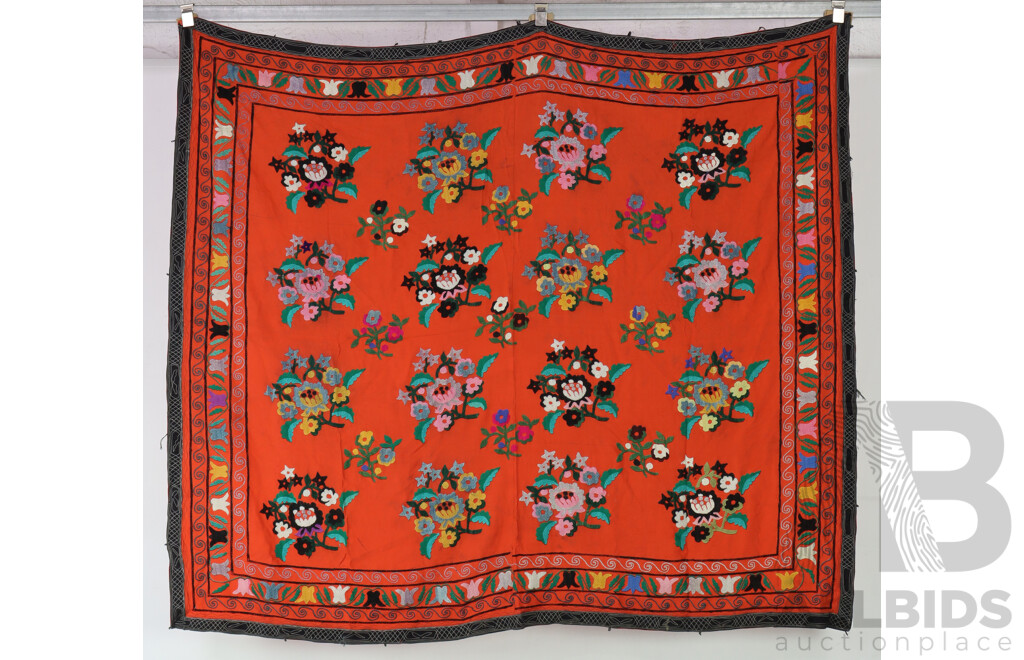 Two Vintage Hand Embroidered Afghan Suzanis, One Dated 1967