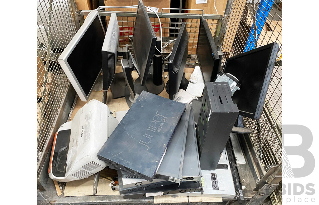 Pallet Lot of Assorted Server/Monitors/Switches/Projector