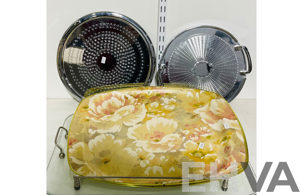 Collection of Five Trays Including a Waldorf Ware and Ranleigh and More