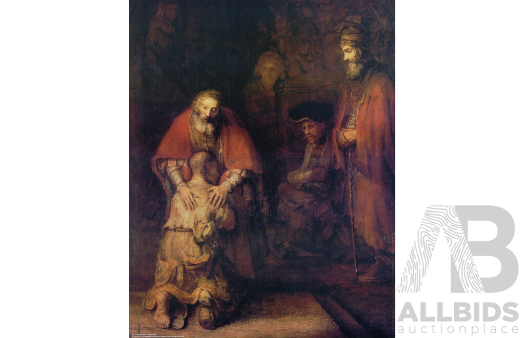 Rembrandt (Dutch, 1606-1669), Return of the Prodigal Son, (1661-1669), Colour Reproduction Print of Original Canvas, 68 X 61 Cm