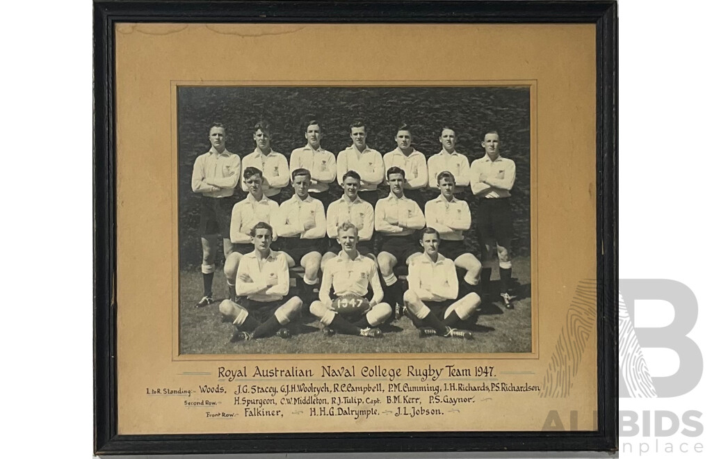 Royal Australian Naval College Rugby Team 1947, Vintage Photograph