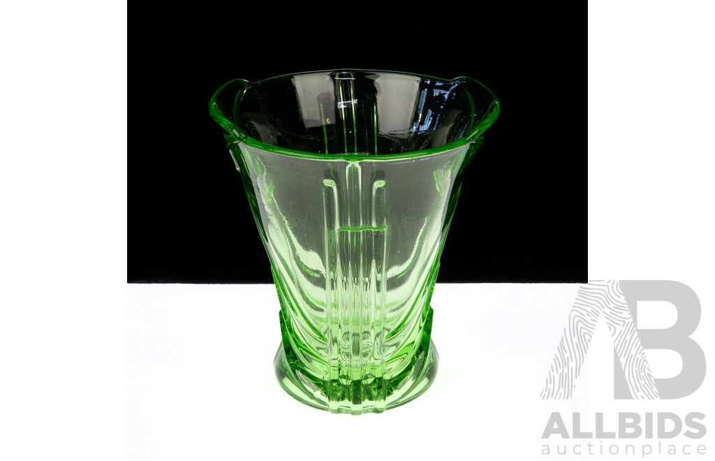 Vintage Art Deco Uranium Glass Vase