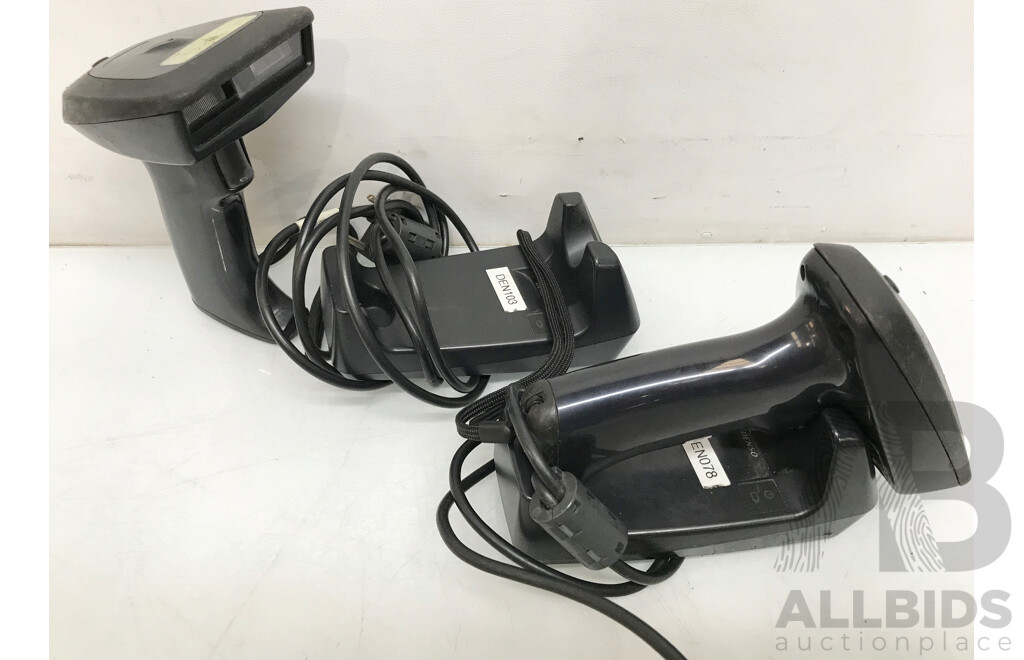 Denso (GT10B-SB) Wireless Barcode Scanner with Chargers - Lot of Five