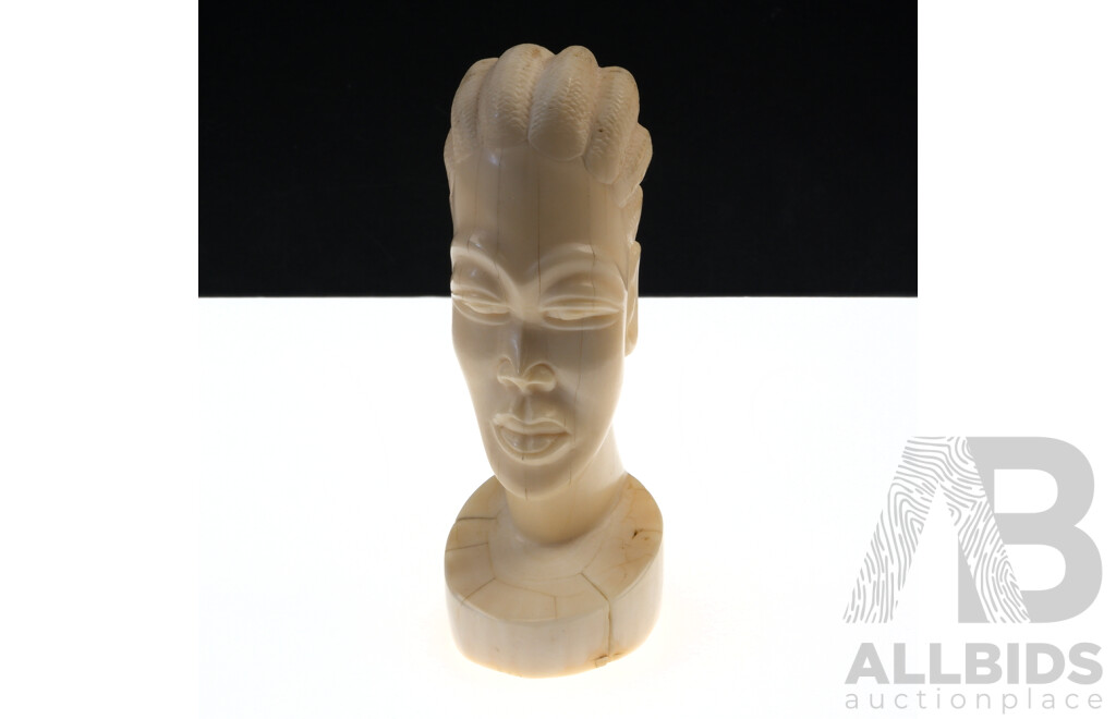 Vintage African Hand Carved Ivory Bust