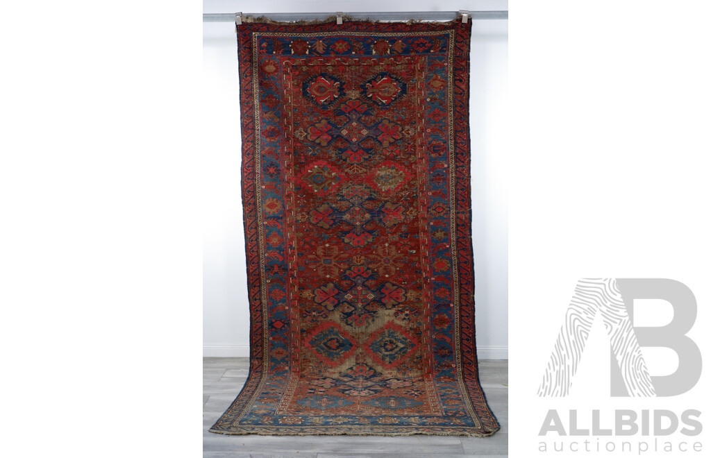 Antique Hand Woven Central Persian Soumak Wool Kilim