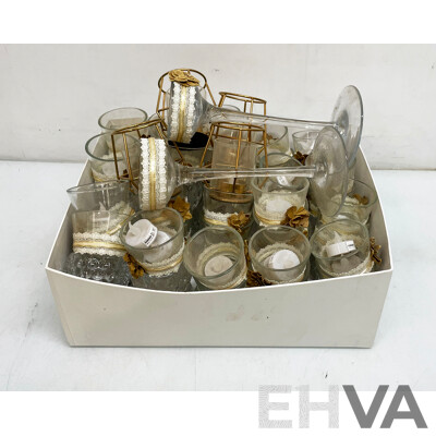 Assorted Candles and Candle Holders
