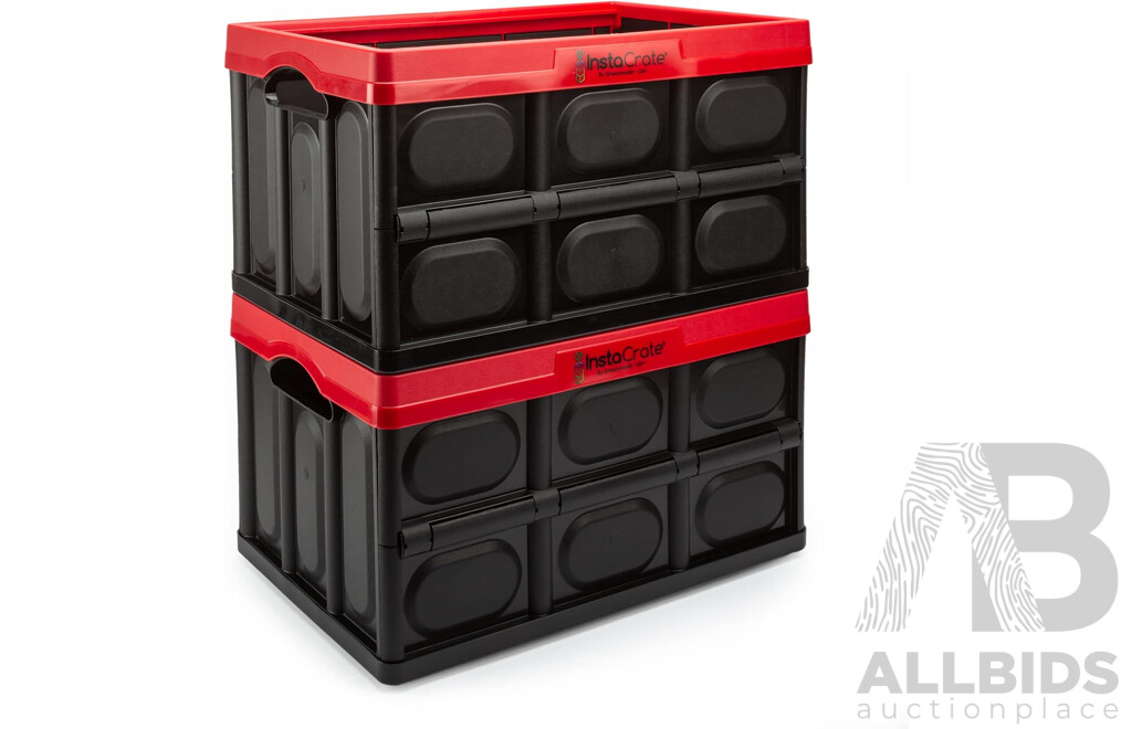 InstaCrate Collapsible and Stackable 46L Storage Crates by Greenmade - Lot of Three - New