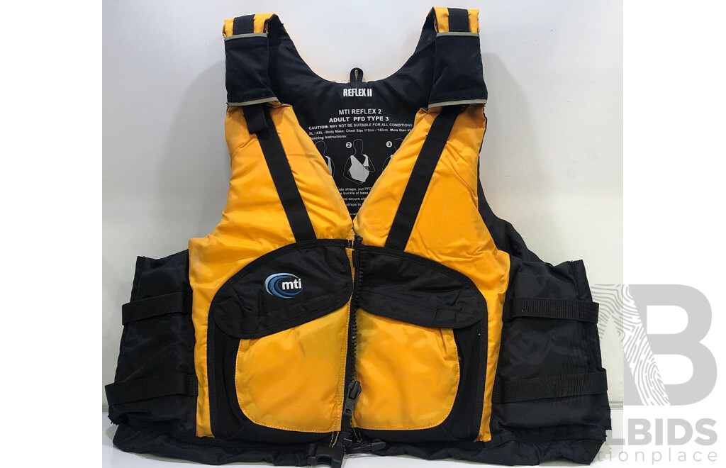 MTI Adventurewear REFLEX Ll Life Jacket Green Adult XL/XXL Flotation Aid Type 3