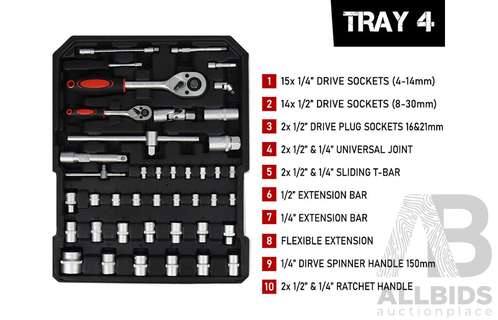 1000 Piece Tools Set with Ratchet Spanners - New