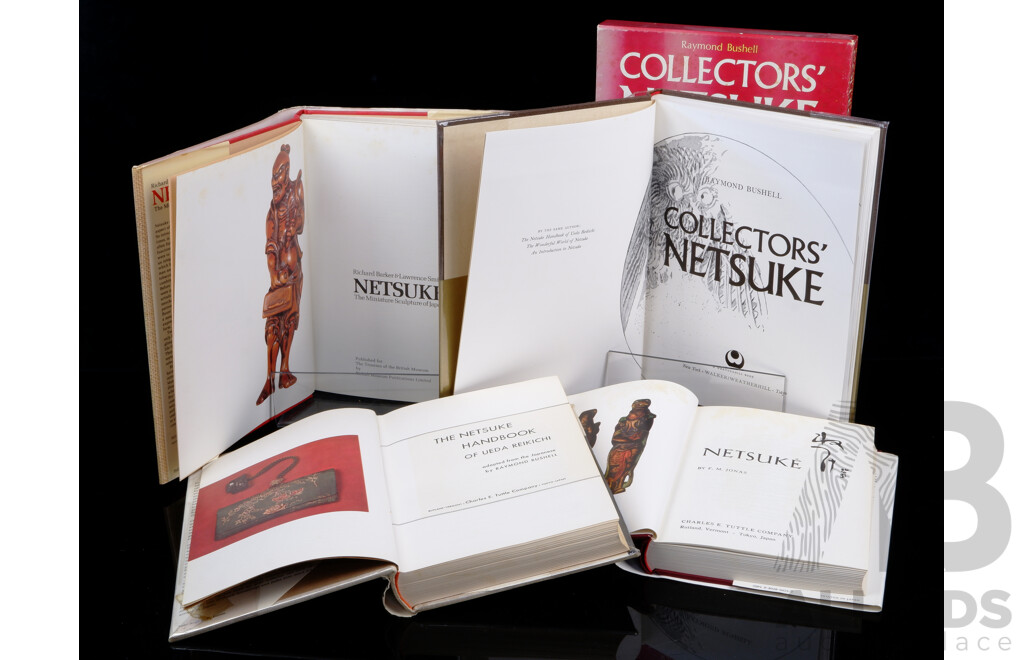 Collection Four Books Relating to Netsukes, All Hardcovers with Dust Jackets