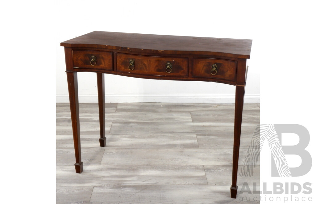 Regency Style Serpentine Front Hall Table