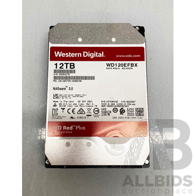 Western Digital (2W10327) WD Red Plus 12TB SATA 6Gbps 3.5-Inch Hard Drive