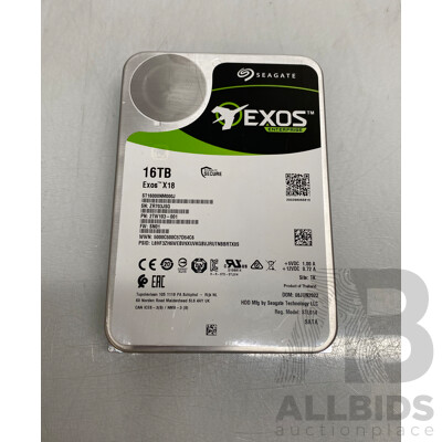 Seagate (ST16000NM000J) Exos X18 16TB SATA 6Gbps 3.5-Inch Hard Drive