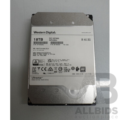 Western Digital (0F38459) Ultrastar 18TB SATA 6Gbps 3.5-Inch Hard Drive