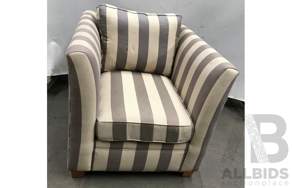 Drexel Heritage Striped Occasional Tub Chair