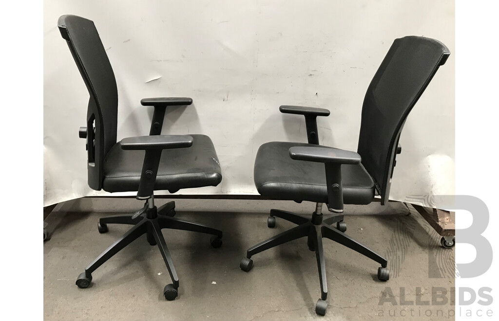 Global Upholstery Alero Mesh Back Office Chairs - Lot of 2