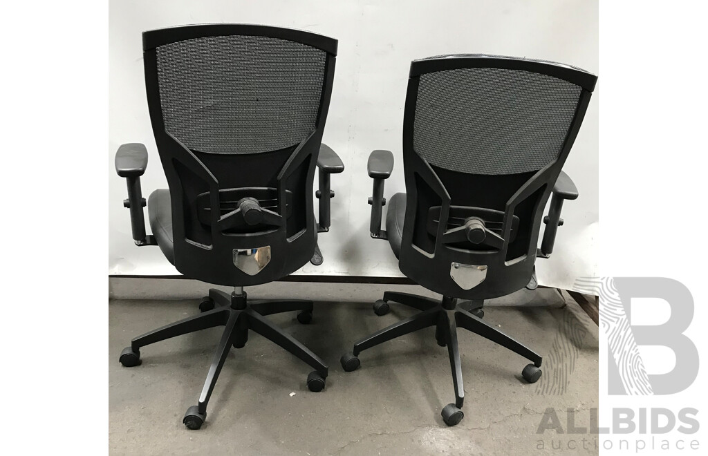 Global Upholstery Alero Mesh Back Office Chairs - Lot of 2