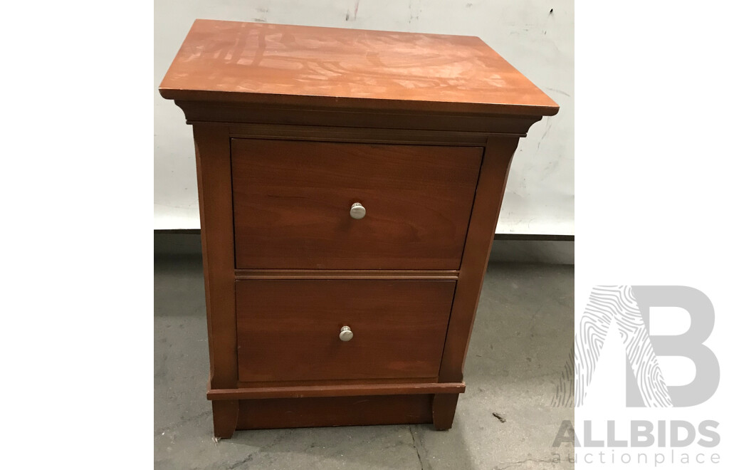 Thomasville Cherry Wood 2-Drawer Bedside Cabinet