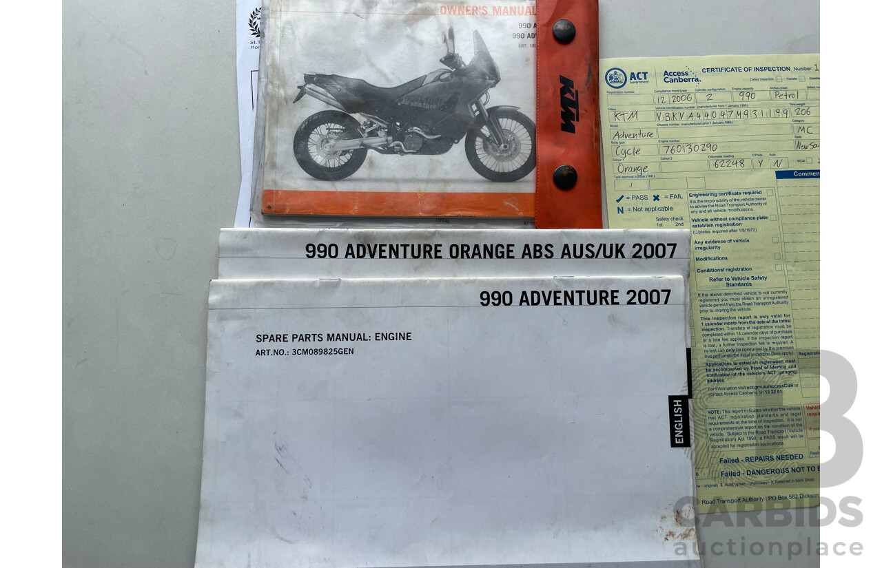 12/2006 KTM Adventure S Motor Cycle