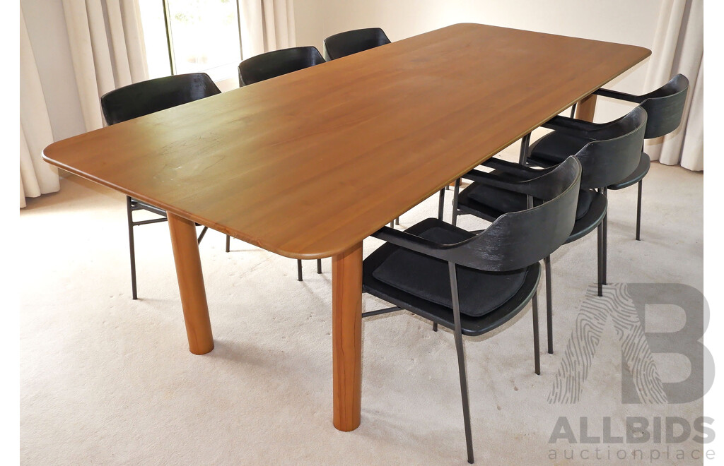 Large Contemporary Solid Ash Dining Table in as new condition