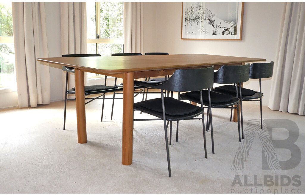 Large Contemporary Solid Ash Dining Table in as new condition